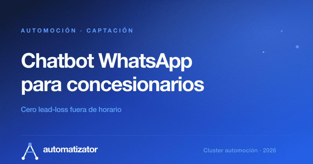 Chatbot WhatsApp para concesionarios: cero lead-loss