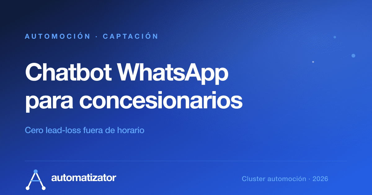 Chatbot WhatsApp para concesionarios: cómo no perder leads fuera de horario