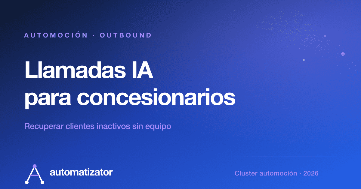 Llamadas IA para concesionarios: cómo recuperar clientes inactivos sin equipo outbound