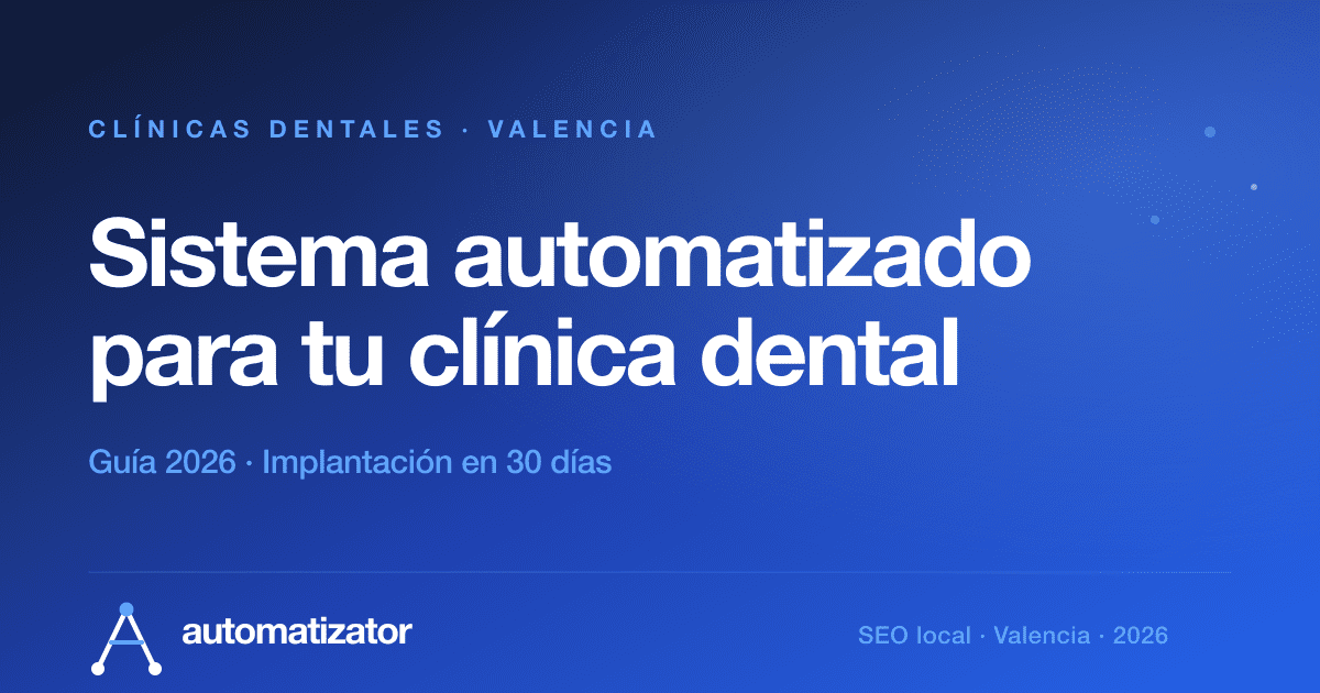 Sistema automatizado para clínicas dentales en Valencia: guía 2026
