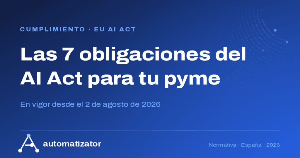 Las 7 obligaciones del AI Act que toda pyme debe revisar — Automatizator
