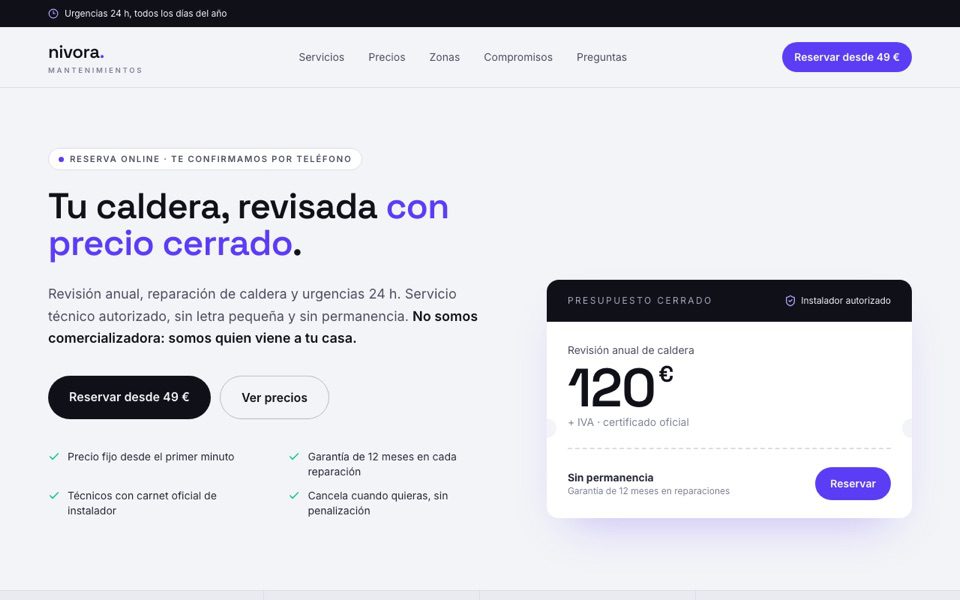 Mantenimientos Nivora — servicio técnico